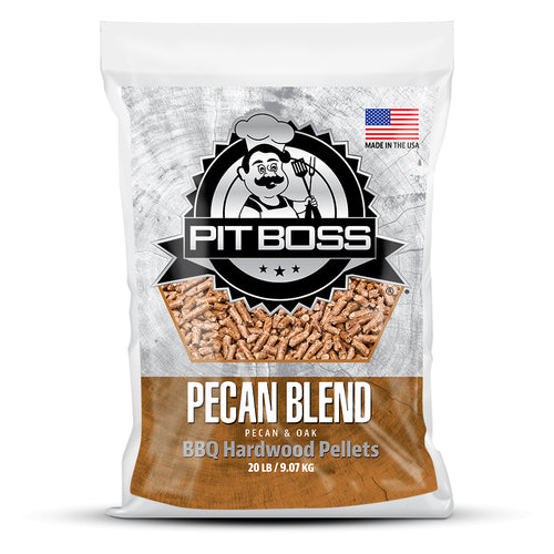 White bag of Pit Boss Pecan Blend BBQ Hardwood Pellets, 20 lb.