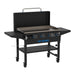 Black Pit Boss gas grill with four burners and side shelves.
