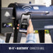 Wi-Fi + Bluetooth connected grill with smartphone app control.