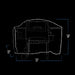 "White outline of a tent-like structure with dimensions: 41" width, 22" depth, 40" height."