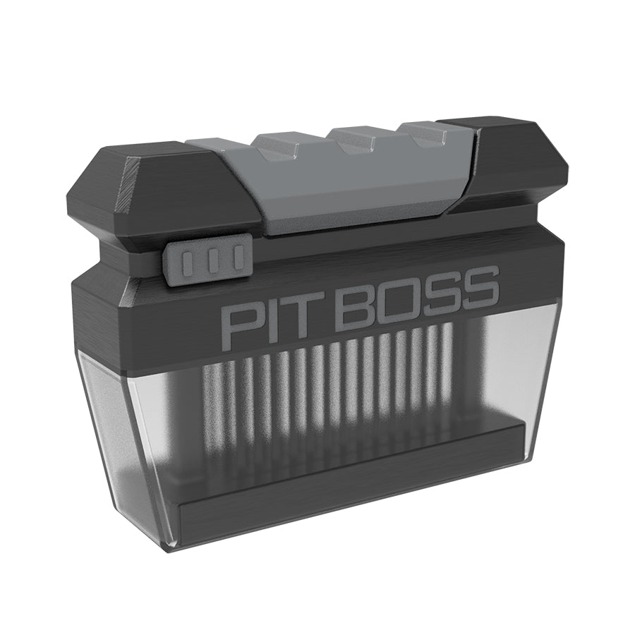Black Pit Boss portable smoker with digital display and vented lid.
