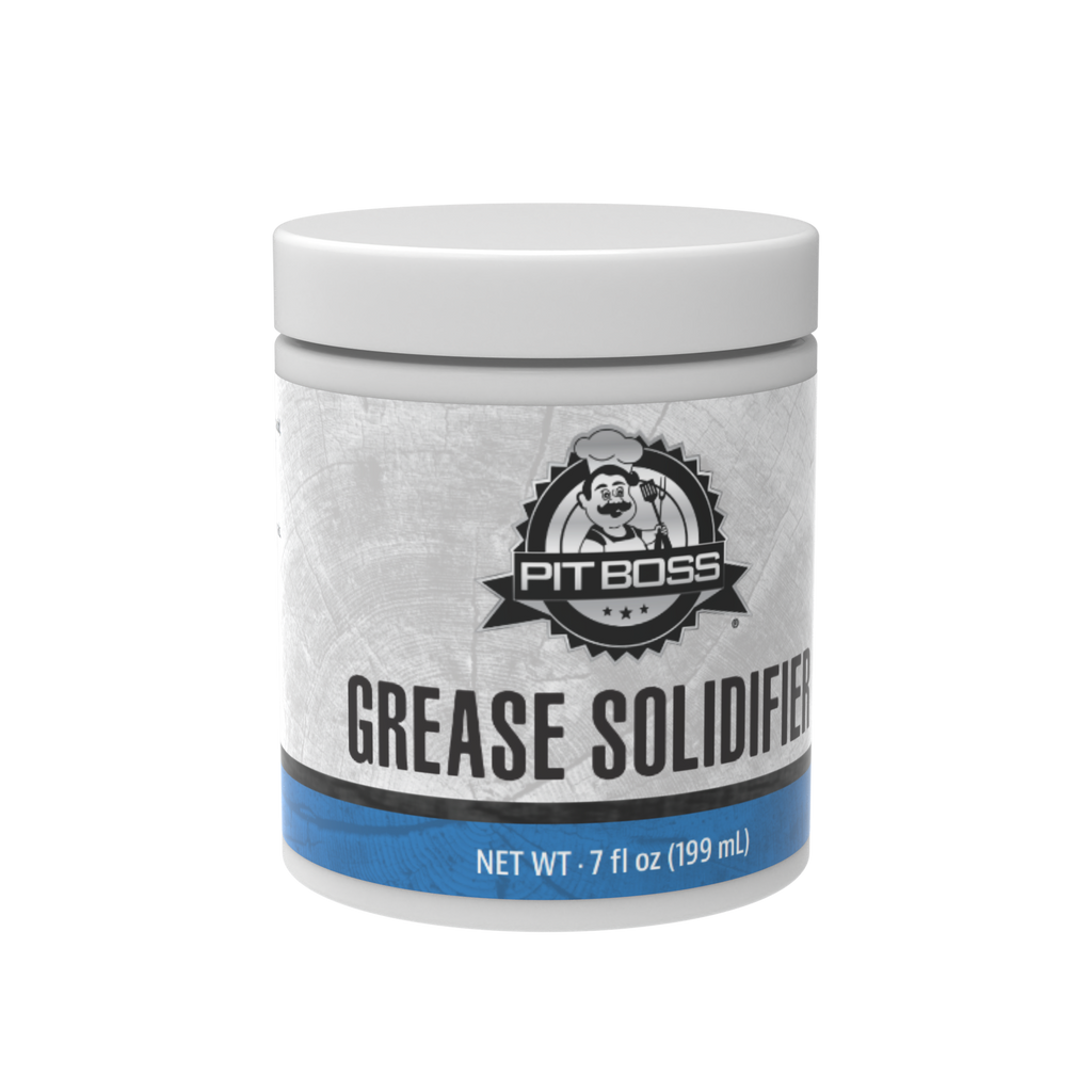 White container of Pit Boss Grease Solidifier, 7 fl oz (199 mL).