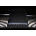 Black griddle accessory for barbecue grill.