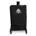 Black Pit Boss grill cover with logo and wheels.