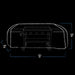 "White outline of a grill with dimensions: width 78", depth 25", height 35"."