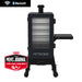 Pit Boss Navigator 3 Series Vertical Smoker, black and grey cabinet smoker with chimney shelf and control board