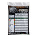 lifestyle_1, back of bag "hardwood pellet pairing guide" chart of wood pellet flavors