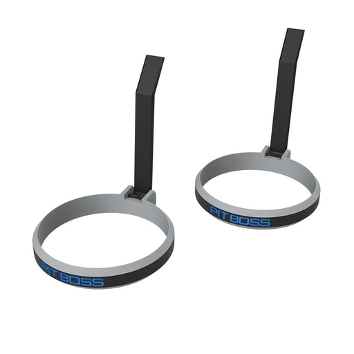 Pit Boss 2 Pack Silicone Egg Molds, grey and blue with pit boss logo, 4 inch diameter each