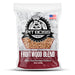 Pit Boss 20 lb Fruitwood Blend Hardwood Pellets.  Brown wood background. White and red font with large Pit Boss Logo. Made in the US.