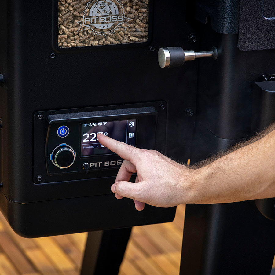 Pit Boss Navigator 1600 Wood Pellet Grill, tool hooks on grill side shelf