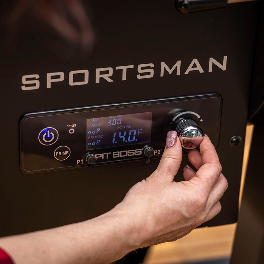 Pit Boss Grills Sportsman 850 Wood Pellet Grill, setting temperature on digital control board