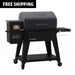 Pit Boss Navigator 1300M Wood Pellet Grill, black and grey grill, front angle closed