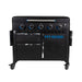 Pit Boss 5-Burner Ultimate Griddle. Black griddle with blue accents. Front view.