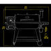 Drawing with grill dimensions. Height 52.5", width 62.5", depth 32:, weight 189lb