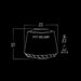 black and white dimension line drawings of fire pit