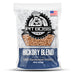 Photo of front of bag. Brown and black background with white and dark blue lettering and design