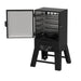 Pit Boss 30-inch Analog Vertical Smoker, front-right angle, door open