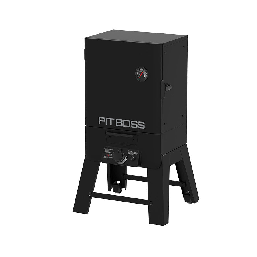 Pit Boss 30-inch Analog Vertical Smoker, front-right angle, door closed