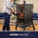 Black Pit Boss Grills Sportsman 7-Series Wood Pellet Vertical Smoker with adjustable cooking racks.