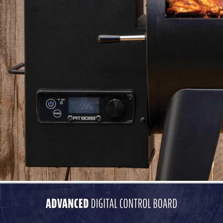 Black Pit Boss Grills FB2 Series 850 Wood Pellet Grill with advanced digital control board.