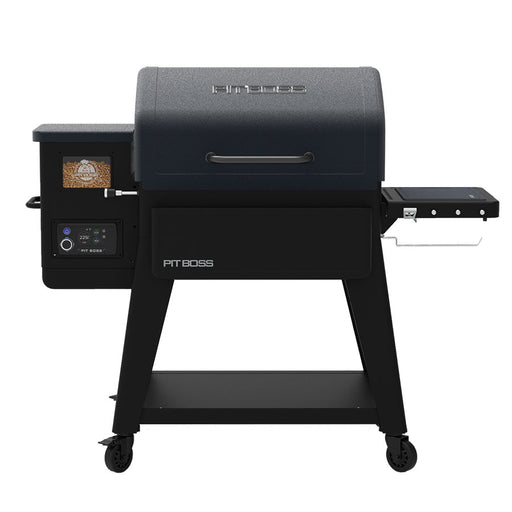 Pit Boss Navigator 1300M Wood Pellet Grill, black and grey grill, front angle closed
