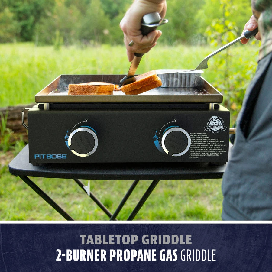 2 Burner Tabletop Griddle w/ Cover