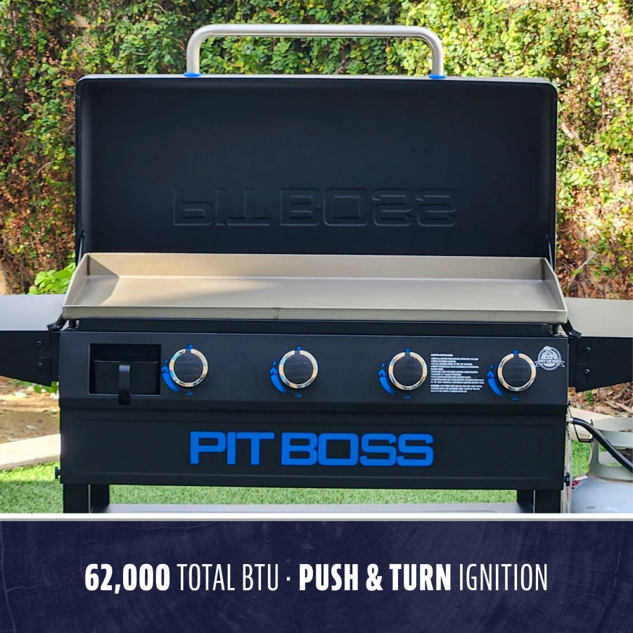 4-Burner Deluxe Griddle With Side Shelves + Lid - PB4BGD1