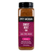 Pit Boss Sweet Heat BBQ Rub Spice - pink and white label on plastic bottle