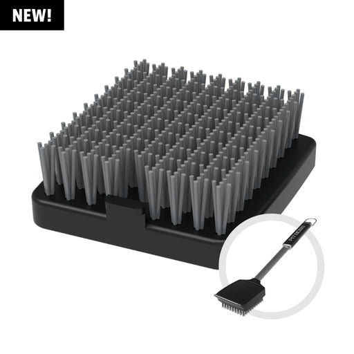 Pit Boss Nylon Cleaner Brush for Grill & Smoker Replacement Head. black with grey bristles