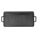 Black Pit Boss cast iron griddle with handles.
