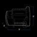 "White diagram of a rectangular object with dimensions: width 54", depth 33", height 48"."