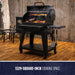 Black Pit Boss grill with 1329-square-inch cooking space, outdoor setting.