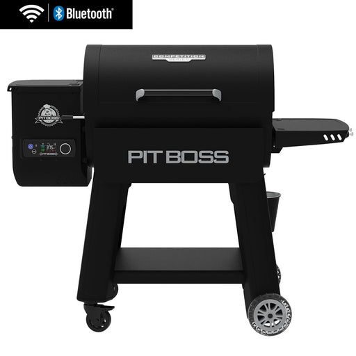 Black Pit Boss Competition Series smart grill with Bluetooth connectivity.
