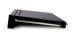 Black portable device with silver accents and ventilation holes.