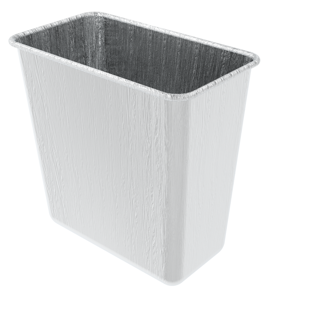 White rectangular plastic storage bin with textured surface.