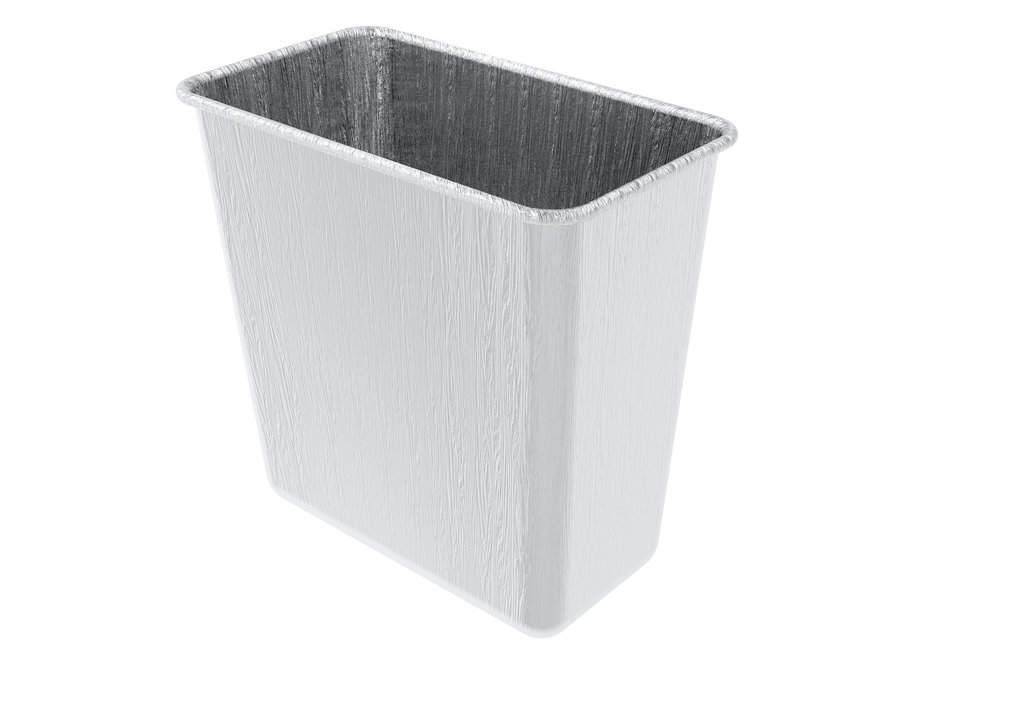 White rectangular plastic storage bin with textured surface.