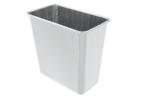 White rectangular plastic storage bin with textured surface.