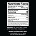 Nutrition Facts label for seasoning blend with 320mg sodium per 1/4 tsp serving.