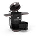 Black Pit Boss portable charcoal grill with side shelves and storage.