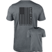 Gray Pit Boss t-shirt with American flag design and "Bigger. Hotter. Heavier." text.