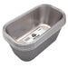 Stack of six rectangular aluminum grill drip pan liners with ridged edges, silver color, labeled for easy identification.