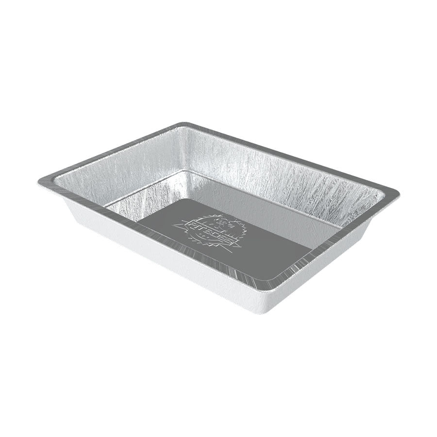 Silver rectangular aluminum foil pan with "Presto" branding.