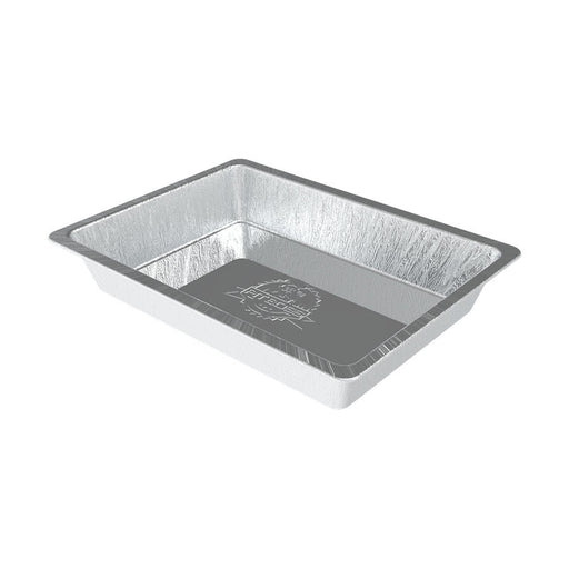 Silver rectangular aluminum foil pan with "Presto" branding.