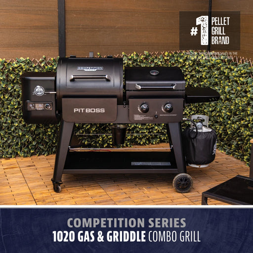 Black Pit Boss Competition Series 1020 Gas & Griddle Combo Grill.