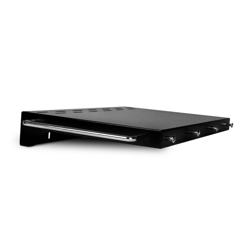 Pit Boss Side Shelf. Black grill shelf. silver bar and accents.