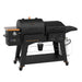 Black Pit Boss Charleston pellet grill with smoker and propane tank.