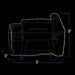 White outline of a grill with dimensions: 78" width, 48" height, 33" depth.