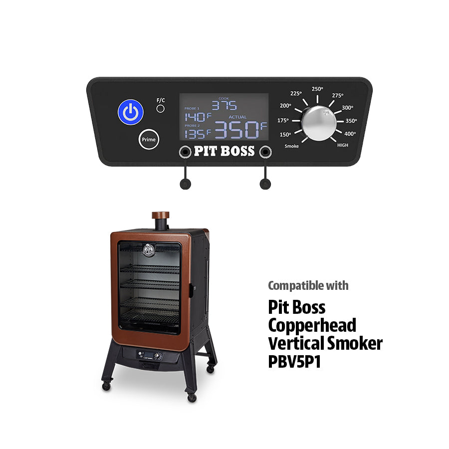 Black Pit Boss Copperhead Vertical Smoker PBV5P1 with digital control panel.
