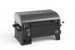 Portable electric grill with digital control panel, side handles, and textured black lid. Temperature display reads 350°F.
