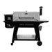 Black Pro Series pellet grill with digital display and smoker box.